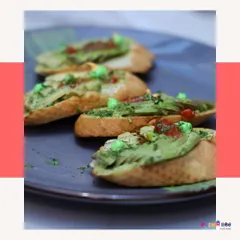 Our Avocado Salsa Bruschetta is a fresh and healthy option. We top crispy toasted bread with creamy sliced avocado and a zesty salsa, creating a light yet flavorful appetizer or snack.