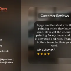 This review from Mr. Sukumar.P expresses his satisfaction with the neat and high-quality interior painting and waterproofing work done for his house. I strive to deliver a clean and professional job every time.
