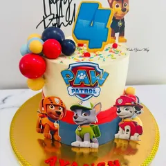 No job is too big, no pup is too small for this Paw Patrol cake. I designed this ganache cake for a 4th birthday, and the feedback was that the kids absolutely loved it.