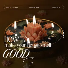 The cover image for my post on "How to make your house smell good," featuring a beautifully lit Lotus Pond candle.