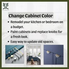 A simple change of cabinet color can completely refresh a kitchen or bedroom on a budget. A fresh coat of paint and new hardware is an easy and impactful way to update an old space.