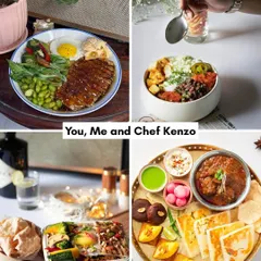 You, me, and Chef Kenzo. This collage showcases the variety I offer, including a beautiful North Indian thali perfect for a special meal.