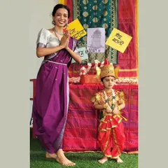 With one of our little students dressed as Lord Vitthal for the Ashadhi Ekadashi celebration. It was a joy to see the children embrace their roles with such enthusiasm.