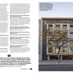 An excerpt from our cover feature in the April '23 issue of Architecture + Design magazine. The article profiles our firm and our approach to creating architecture that endures for generations.