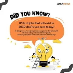 Did you know that 85% of jobs that will exist in 2030 haven't been invented yet? We are preparing children for this unpredictable future by teaching them robotics, coding, and critical thinking today.