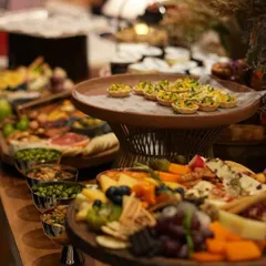A full view of the impressive grazing station at the Hindustan Times celebration. The variety and presentation reflect our commitment to creating a memorable culinary experience for our corporate clients.