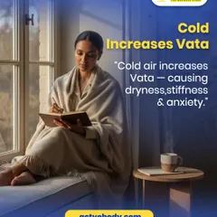 Why Cold Weather Increases Vata Dosha. If you feel more anxious, stiff, or dry during winter, it's likely due to an increase in Vata dosha. I explain how cold air impacts your system and why Ayurvedic practices like staying warm, eating nourishing foods, and maintaining a calm routine are essential for balance.