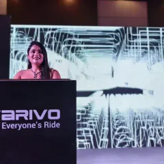 A smile from the podium at the Warivo product launch. A positive and energetic host is key to creating a positive perception of your new product.