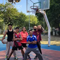 Another shot of the fam. Posing by the hoop after a good session. This is what it's all about.