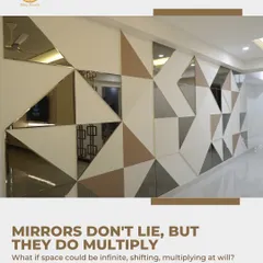 Mirrors don't lie, but they do multiply space. This geometric mirror wall art is a stunning feature that adds depth, reflects light, and serves as a captivating piece of decor.
