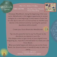 This Mahashivratri, we hosted a special workshop to manifest dreams by creating a vision board. The new moon provides a powerful energy for new beginnings, making it the perfect time to align your beliefs with your vision.