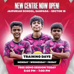 Announcing our new training center at Jaipuriar School, Sanpada. We're ready to shape the next generation of players. Call us to book a free demo session.