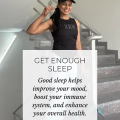 Wellness Tip: Get enough sleep. Good sleep is crucial for improving your mood, boosting your immune system, and enhancing your overall health. It's a non-negotiable for me.