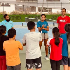India's No. 2 player, Sahaja Yamalapalli, interacts with our junior players and coaches. These sessions provide priceless motivation and practical advice for the next generation.