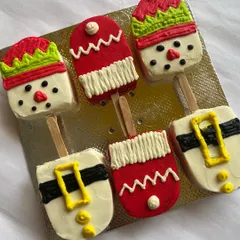 Christmas just got cooler with our holiday-themed popsicles. These fun, festive treats are handcrafted with snowman, elf, and Santa designs, all made from high-quality, human-grade ingredients for a healthy indulgence.