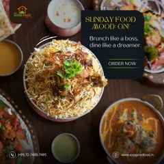 Sunday food mood: ON. Brunch like a boss and dine like a dreamer with our spectacular chicken biryani, surrounded by other delicious curries.