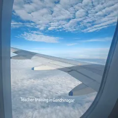A view from an airplane window on my way to a teacher training in Gandhinagar. I wear many hats as a mother, teacher, and entrepreneur, and I am grateful for a life that allows me to travel and share my passion.