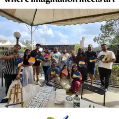 Where imagination meets art. This group had a fantastic time at a private birthday paint party, and they all left with a beautiful, self-made piece of art.