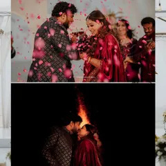 A duplicate of image 173, capturing the warm and festive atmosphere of a wedding after-party.
