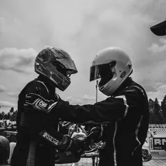 Sportsmanship is a value we instill in all our drivers. A moment of respect between two competitors on the track before the helmets go on and the battle begins.