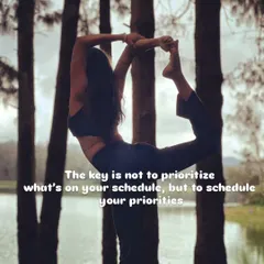 Performing a yoga asana by the water during a nature retreat. My practice is about scheduling your priorities, and making time for self-care and connection with nature is a vital part of that.