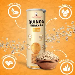 Looking for a snack that's healthy, tasty, and guilt free? Our Quinoa Khakhra is 100% vegan, roasted, and free from trans fat and cholesterol.