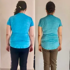 This postpartum mom lost 9 kgs in 6 months. She balanced sleepless nights and a demanding schedule by staying consistent and positive. Her journey is a testament to the mental resilience you build alongside physical strength.