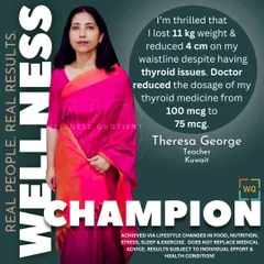 Despite her thyroid issues, Theresa lost 11 kg and reduced her medication dosage by focusing on a personalized nutrition and lifestyle plan.