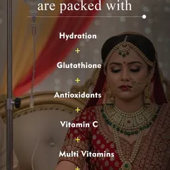 This is our most requested treatment for brides to be. The Bridal IV Drip is a custom blend I prepare with essential nutrients like Glutathione and Vitamin C to ensure you get that radiant bridal brightness from within. It's not just about looking good; it's about feeling energized and healthy for your big day.