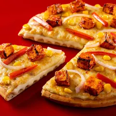 A paneer tikka and corn pizza for Ovenstory. The clean lighting and vibrant colors ensure the product looks its absolute best for online customers.