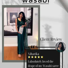 Niharika looks so elegant in our emerald green saree. I am thrilled she loved the graceful drape. My aim is to create fluid styles that are made for you.