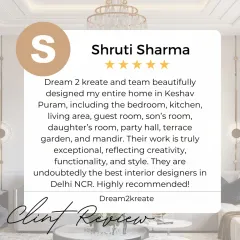 I'm so grateful for your kind words, Shruti. Designing your home in Keshav Puram was a fantastic project, and I'm delighted you feel our work is exceptional.