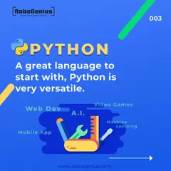 Python is the language of AI, and we make it accessible for kids. This graphic illustrates the power of Python, a versatile programming language we teach for everything from developing AI and machine learning models to creating video games and mobile apps.