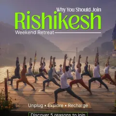 Still figuring out your weekend plans? Here’s an idea. Join our Rishikesh Weekend Retreat to unplug, explore, and recharge with yoga by the Ganga, sunrise hikes, and a community of like-minded people.