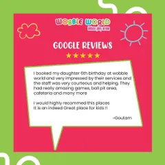 Another 5-star review from Goutam, who was impressed by our services, courteous staff, and amazing games for his daughter's 6th birthday.