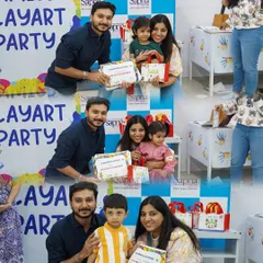 Every child is an artist! We celebrate their unique creations and award them with certificates to acknowledge their wonderful participation and effort during our PlayArt parties.
