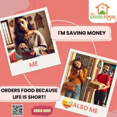 "I'm saving money." Also me: "Orders food because life is short!" We get it. Sometimes you just have to treat yourself.