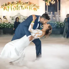 That fairytale moment. I love creating cinematic shots like this, capturing the peak emotion of the first dance with a touch of drama. It’s about making your real-life love story look as epic as it feels.