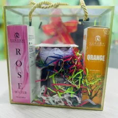 We make thoughtful skincare gifting easy and affordable. This hamper, featuring our Rose Water and Orange Body Wash, is a great example of a beautiful gift for any occasion, from corporate events to weddings.
