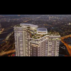 A closer look at the rooftop amenities and sky bridge connecting the twin towers. This feature is not just a structural element but a social space, offering residents a unique place to connect and enjoy panoramic city views.