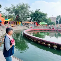 A moment of quiet reflection at Chakra Teerth. The message of Sanatan Dharma is clear: it is alive, eternal, and unshakable.