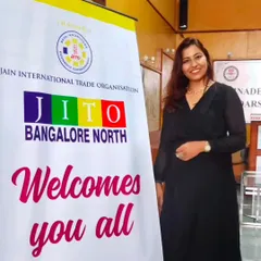 Standing proudly by the JITO Bangalore North banner. It was a privilege to be invited as a panelist to share my professional experience.
