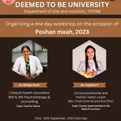 Another version of the event poster for the Poshan Maah 2023 workshop. It was an honor to be invited to speak and help shape the future of healthcare.