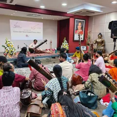 A fantastic and inspiring workshop with Ustadji, attended by 64 students, artists, and music lovers. Here you can see the students deeply engaged as they receive guidance from the master.