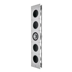 A product view of the KEF Ci5160RL-THX in-wall speaker. Its design features a rigid aluminum baffle to eliminate vibration, a signature 160mm Uni-Q driver for perfectly even sound dispersion, and four powerful woofers. This is the engineering excellence we build into our high-performance audio systems.