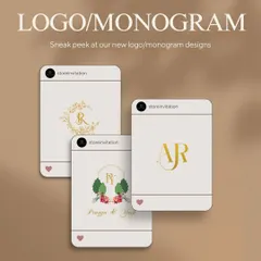 A sneak peek at some of my custom logo and monogram designs. Whether it's a simple, elegant initial combination or a floral-wreathed crest, a custom monogram adds a signature touch to your celebration.