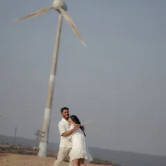 The beginning of the process. The couple sent me this candid pre-wedding photo, full of natural joy. My goal was to preserve this exact emotion while translating it into my signature anime art style.