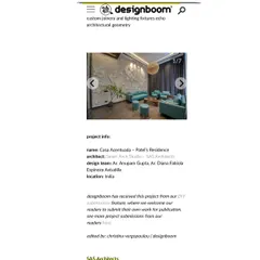 The project info section from our Designboom feature, crediting the Smart Arch Studio design team.