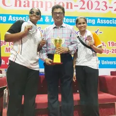 Flanked by my state medalists, Parijat (Silver) and Bhumi (Bronze). We provide a clear path for girls to enter boxing and achieve success at the state and national levels.
