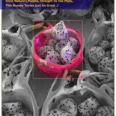 From nature's palette, straight to the plate. Freshly scooped dragon fruit, a simple, beautiful, and healthy offering that tastes just as great as it looks.